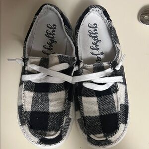 Plaid Black and White Women Shoes